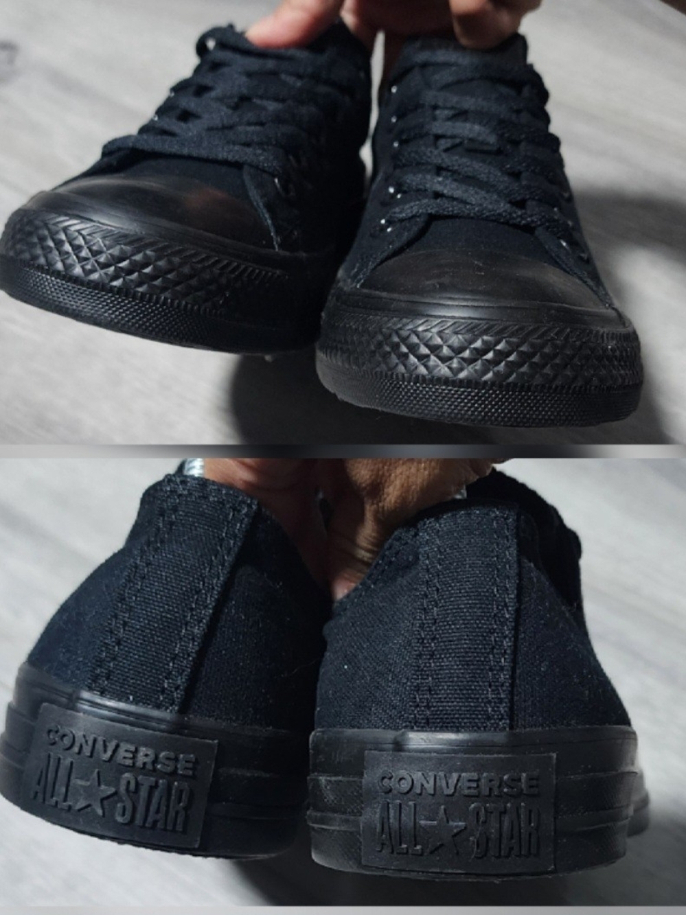 NWOB Converse Chuck Taylor All Star Black Monochrome Low Top Sneakers Womens 9.5 - Picture 4 of 8